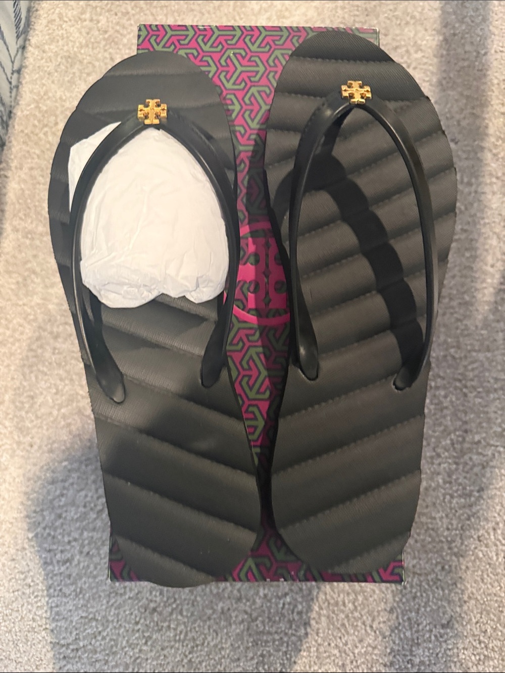 Tory Burch Kira Flip Flop Black New in Box